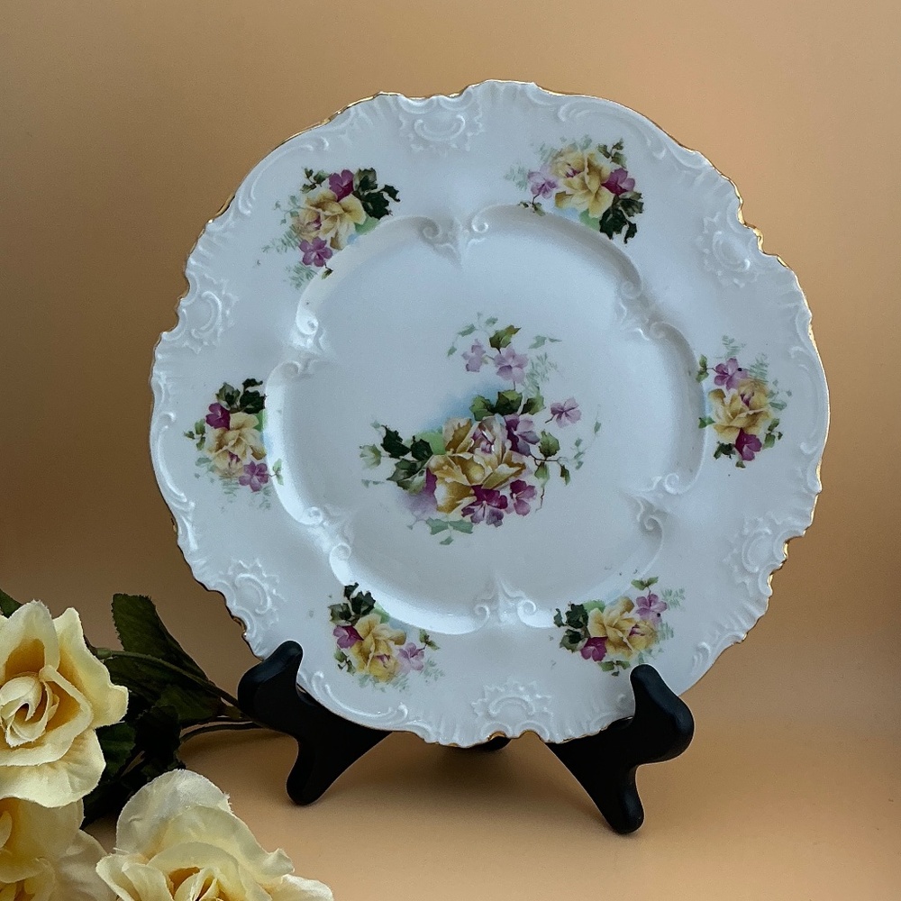 CLERMONT EZ GERMANY Plate Porcelain Floral Gold Rim